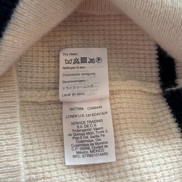 Madewell 100% Cashmere Ivory & Blue Striped Crewneck Sweater - Size XL - Picture 6 of 6